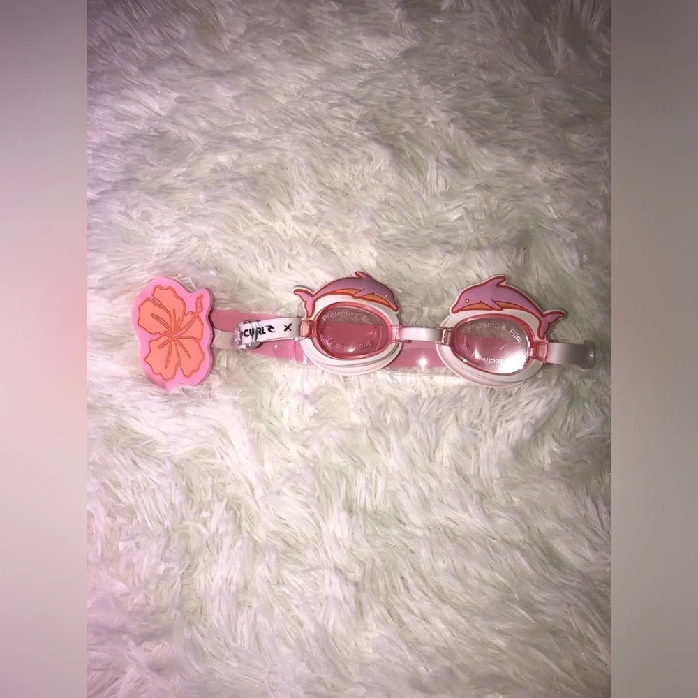 Kids Pink Floral Dolphin Pink Goggles NWT